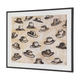"Hat Trick" by Mercana Studio Hand-Embellished Textured Framed Artwork Matted under Glass from Mercana - Luna Furniture