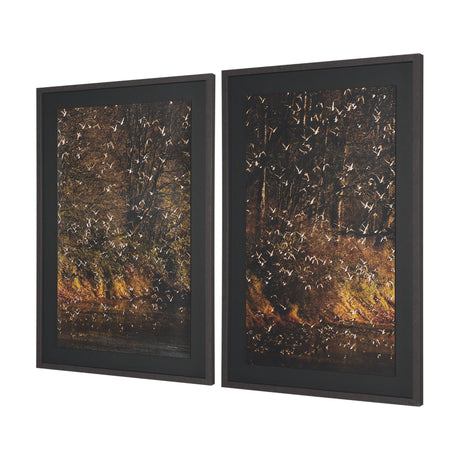 Gilded Flight by Chad Mackay Textured Framed Photo Print Matted under Glass (Set of 2) from Mercana - Luna Furniture