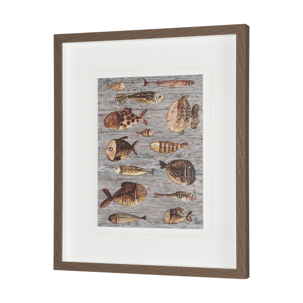 Fish Pattern II by Mercana Studio Hand-Embellished Textured Framed Artwork Matted under Glass from Mercana - Luna Furniture