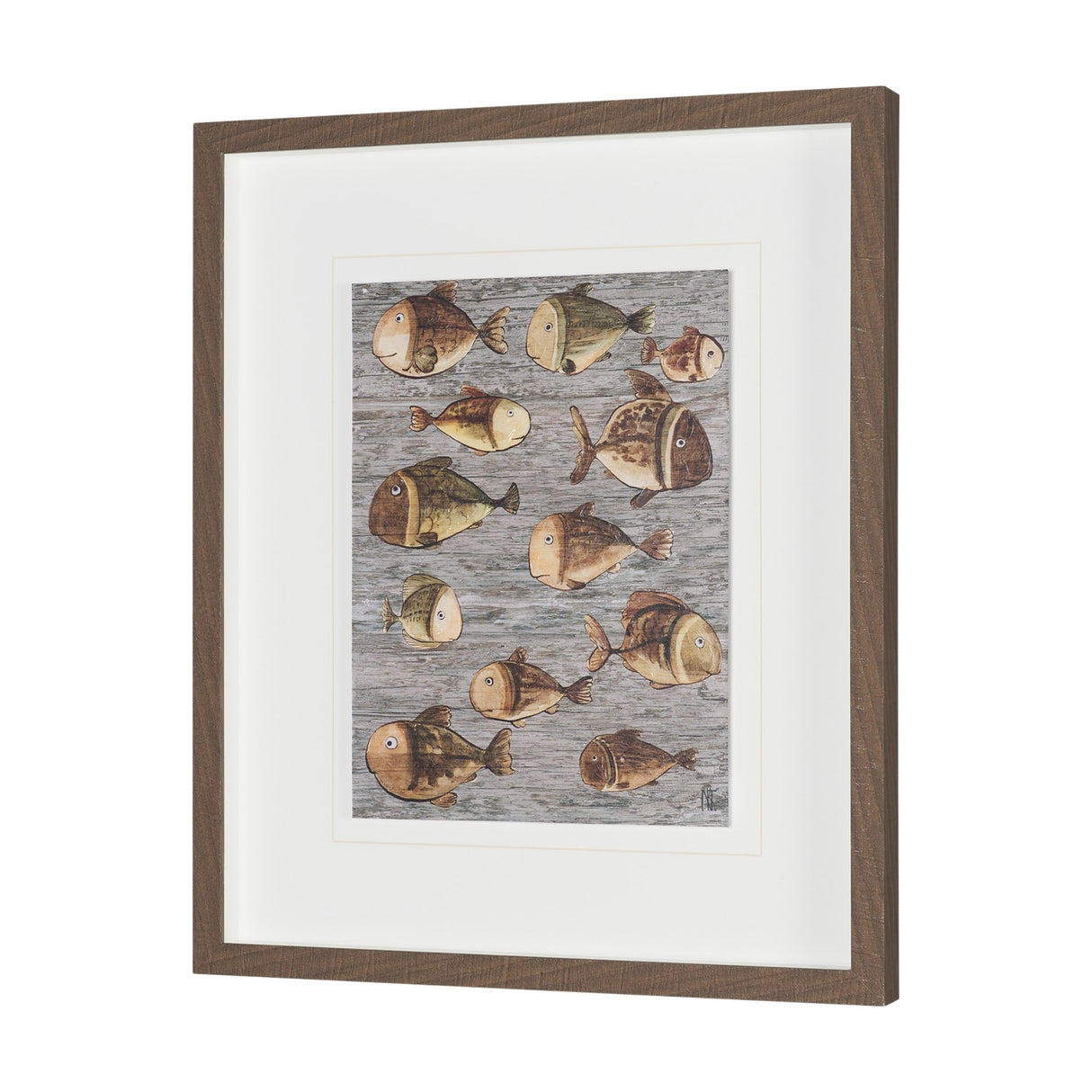 Fish Pattern I by Mercana Studio Hand-Embellished Textured Framed Artwork Matted under Glass from Mercana - Luna Furniture