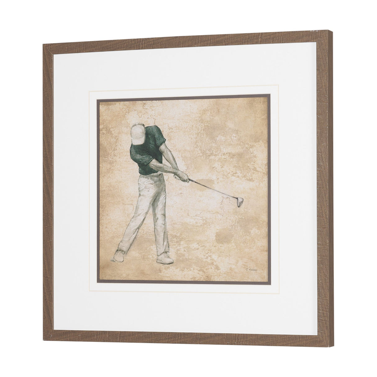 Golf Swing II by Mercana Studio Hand-Embellished Framed Artwork Matted under Glass from Mercana - Luna Furniture