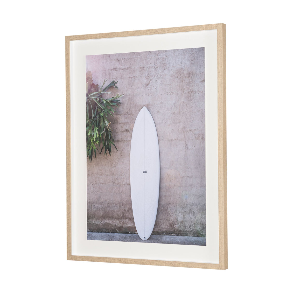 White Surfboard by Shot By Clint Framed Photo Print Matted under Glass from Mercana - Luna Furniture