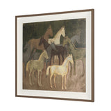 Horse Herd by Mercana Studio Hand-Embellished Textured Framed Artwork Matted under Glass from Mercana - Luna Furniture