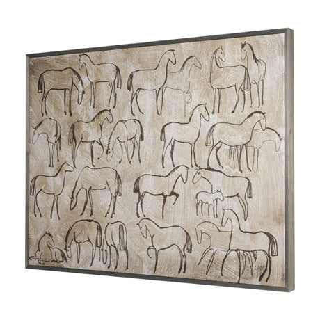 Buckskin by Mercana Studio Hand-Embellished Textured Framed Canvas Artwork from Mercana - Luna Furniture