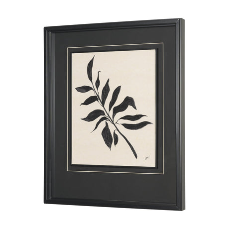 Laurel Branch by Cristina Bartl Villa Hand-Embellished Textured Framed Artwork Matted Under Glass from Mercana - Luna Furniture