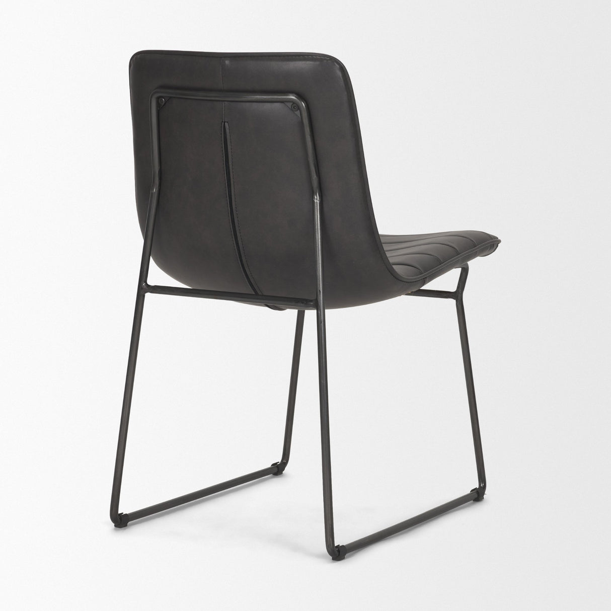 Thornton I Dark Brown Faux-Leather Seat Black Iron Frame Dining Chair, Set of 2 from Mercana - Luna Furniture
