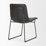 Thornton I Dark Brown Faux-Leather Seat Black Iron Frame Dining Chair, Set of 2 from Mercana - Luna Furniture