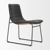 Thornton I Dark Brown Faux-Leather Seat Black Iron Frame Dining Chair, Set of 2 from Mercana - Luna Furniture