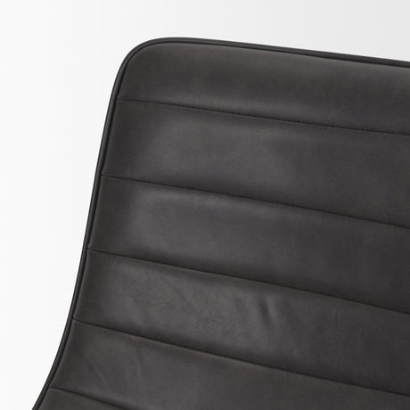 Thornton I Dark Brown Faux-Leather Seat Black Iron Frame Dining Chair, Set of 2 from Mercana - Luna Furniture