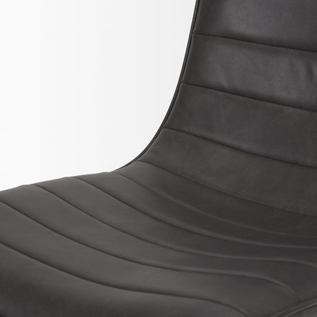 Thornton I Dark Brown Faux-Leather Seat Black Iron Frame Dining Chair, Set of 2 from Mercana - Luna Furniture