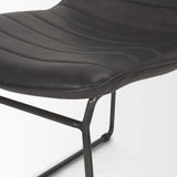 Thornton I Dark Brown Faux-Leather Seat Black Iron Frame Dining Chair, Set of 2 from Mercana - Luna Furniture
