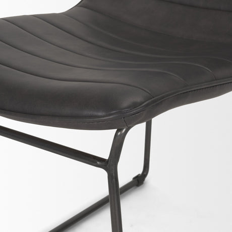 Thornton I Dark Brown Faux-Leather Seat Black Iron Frame Dining Chair, Set of 2 from Mercana - Luna Furniture