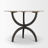 Veneto 40" Round White Marble Top with Black Metal Base Dining Table from Mercana - Luna Furniture