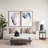 Larkin White Marble Top w/ Dark Brown Wood Shelf Oval Coffee Table from Mercana - Luna Furniture