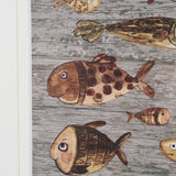 Fish Pattern I by Mercana Studio Hand-Embellished Textured Framed Artwork Matted under Glass from Mercana - Luna Furniture