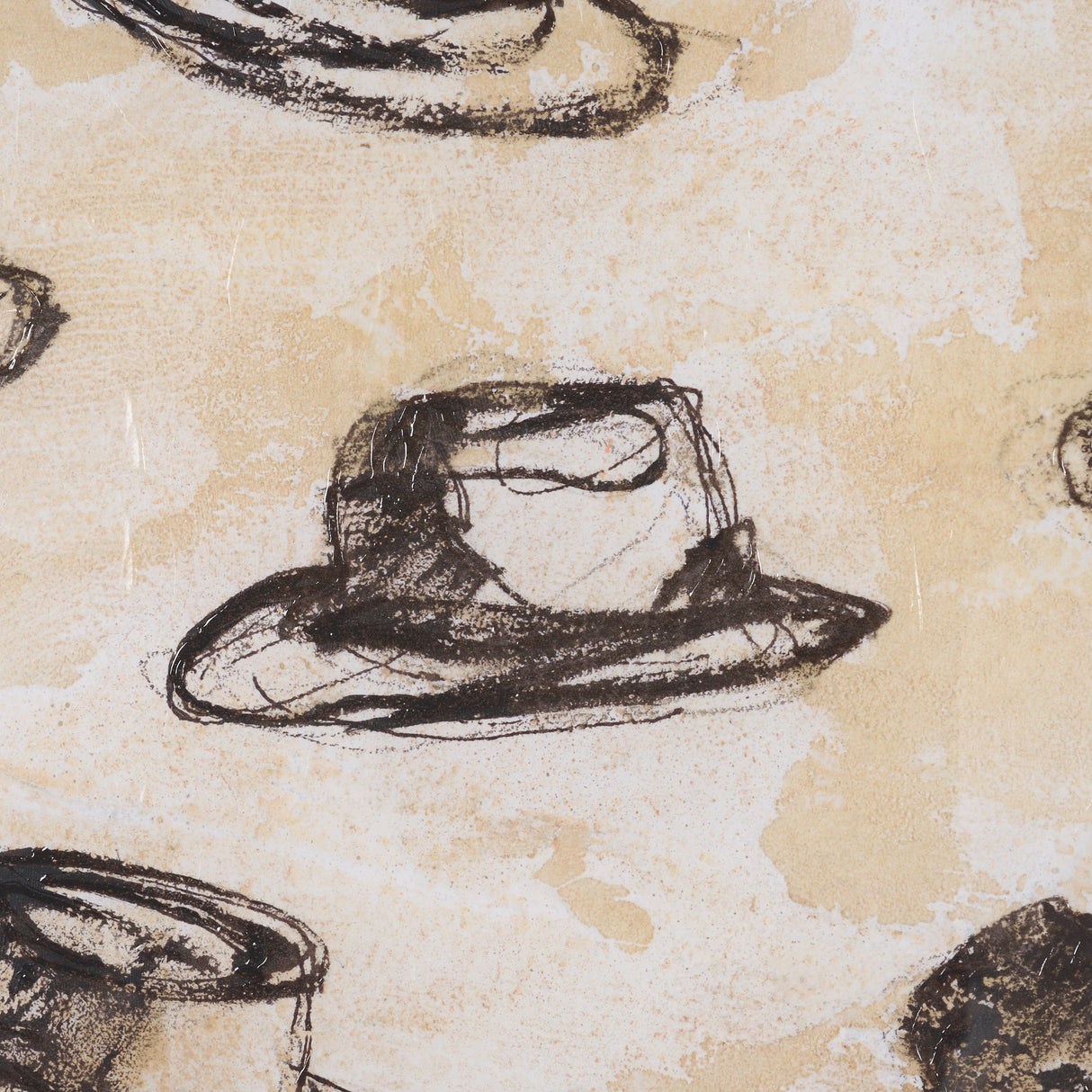 "Hat Trick" by Mercana Studio Hand-Embellished Textured Framed Artwork Matted under Glass from Mercana - Luna Furniture