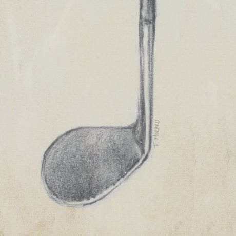 Vintage Golf Club IV by Mercana Studio Hand-Embellished Textured Framed Artwork Matted under Glass from Mercana - Luna Furniture