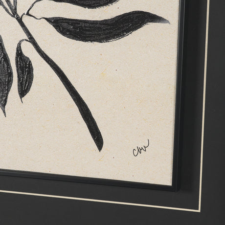 Laurel Branch by Cristina Bartl Villa Hand-Embellished Textured Framed Artwork Matted Under Glass from Mercana - Luna Furniture