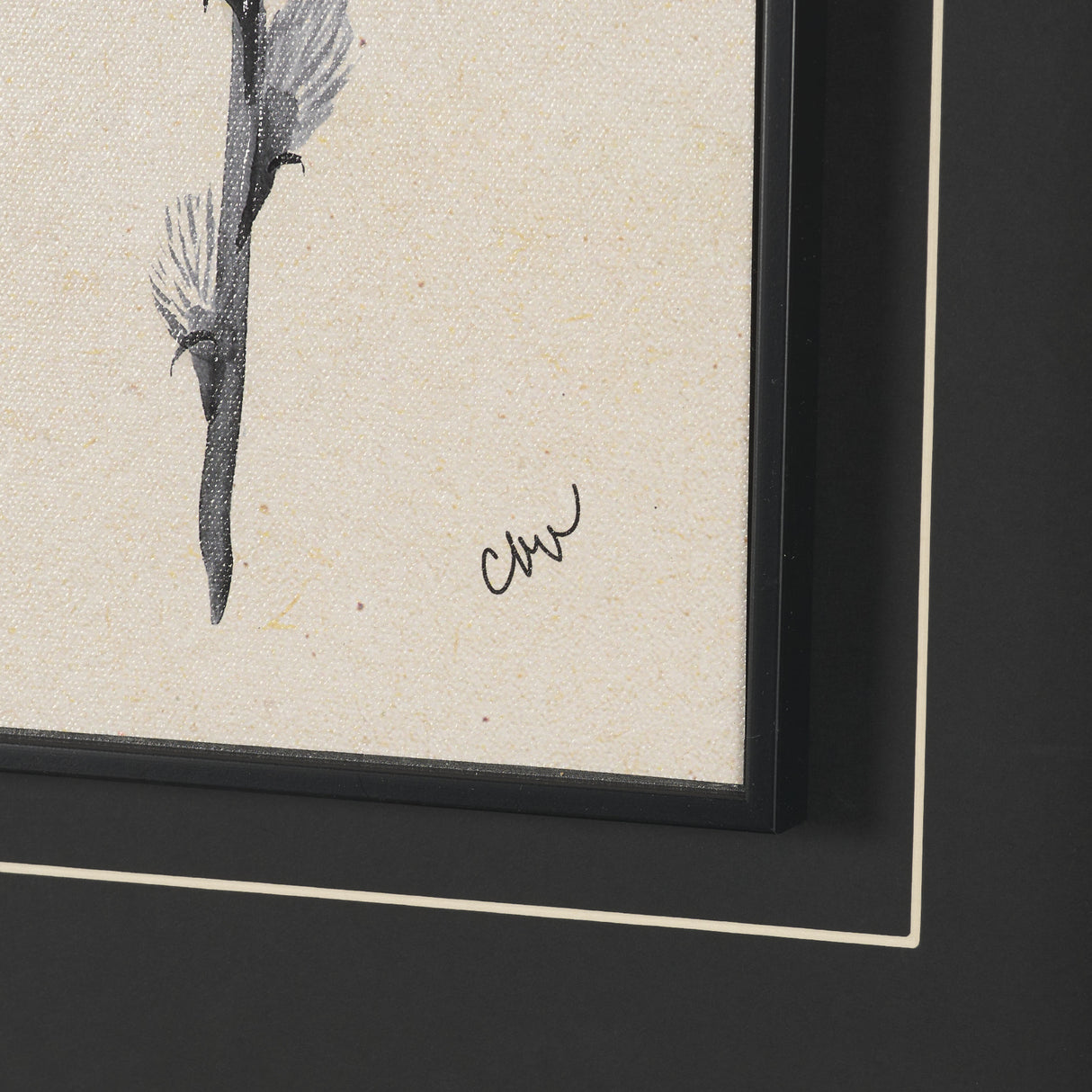 Pussy Willow by Cristina Bartl Villa Hand-Embellished Textured Framed Artwork Matted under Glass from Mercana - Luna Furniture