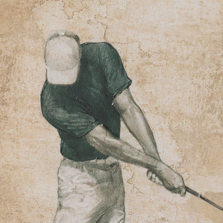 Golf Swing II by Mercana Studio Hand-Embellished Framed Artwork Matted under Glass from Mercana - Luna Furniture