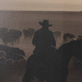 Golden Hour Cowboy Herd by Andreas Magnusson Textured FramedPhoto Print Matted under Glass from Mercana - Luna Furniture