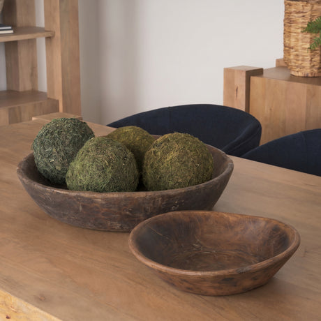 Nikita Set of 2 Large Medium Brown Reclaimed Wood Bowls from Mercana - Luna Furniture