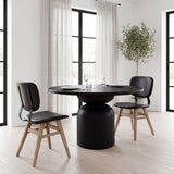 Haden I Black Faux-Leather Wrap Brown Solid Wood and Iron Base Dining Chair, Set of 2 from Mercana - Luna Furniture