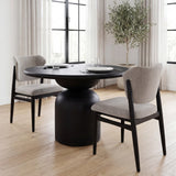 Cline 20.9L x 23.0W x 31.9H Gray Fabric W/Black Wood Dining Chair, Set of 2 from Mercana - Luna Furniture