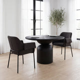 Brently Dining Chair w/ Gray Fabric & Matte Black Metal Legs, Set of 2 from Mercana - Luna Furniture