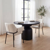 Brently Dining Chair w/ Cream Boucle Fabric & Matte Black Metal Legs, Set of 2 from Mercana - Luna Furniture