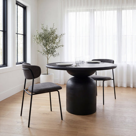 Corey Dining Chair w/ Gray Fabric & Matte Black Metal, Set of 2 from Mercana - Luna Furniture