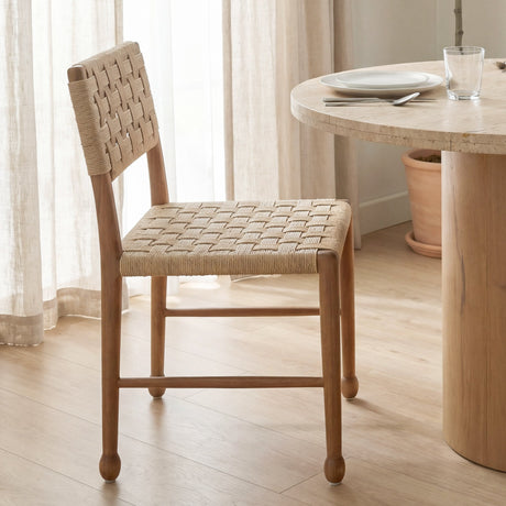 Brinley Woven Paper Rope w/ Brown Wood Frame Dining Chair, Set of 2 from Mercana - Luna Furniture