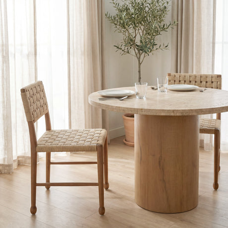 Brinley Woven Paper Rope w/ Brown Wood Frame Dining Chair, Set of 2 from Mercana - Luna Furniture