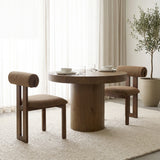 Tribeca Curve Open Back Mocha Fabric Tripod Frame Dining Chair, Set of 2 from Mercana - Luna Furniture