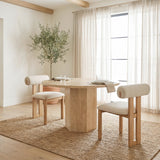 Tribeca Curve Open Back Cream Chenille Tripod Frame Dining Chair, Set of 2