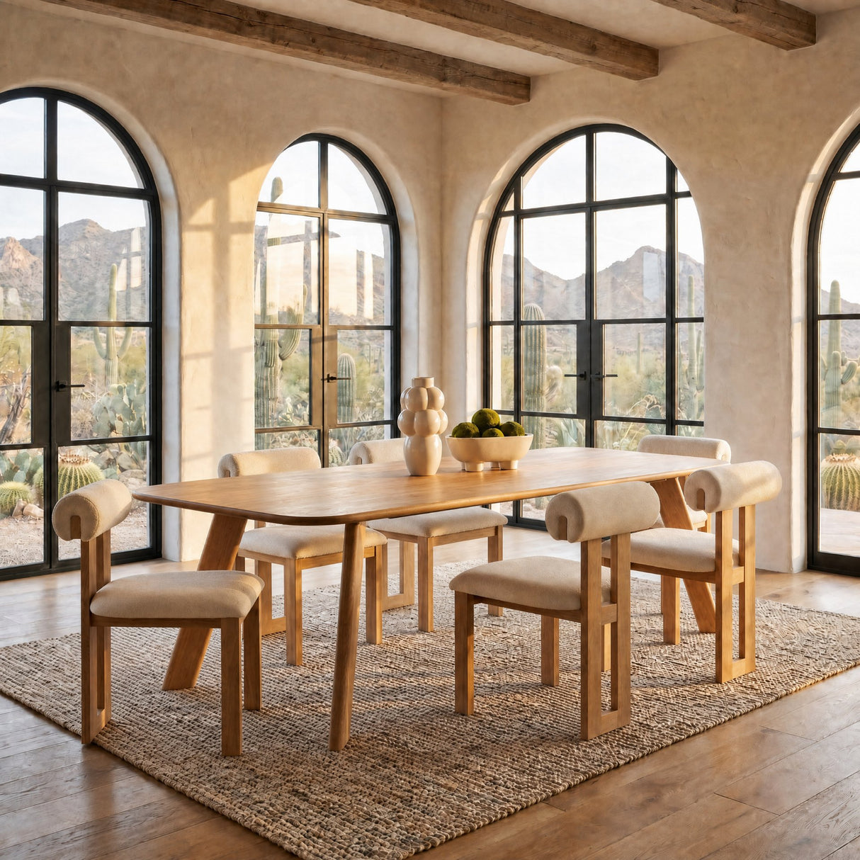 Welborn 84" Light Brown Wood Rectangular Dining Table from Mercana - Luna Furniture