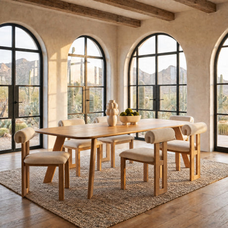 Welborn 84" Light Brown Wood Rectangular Dining Table from Mercana - Luna Furniture
