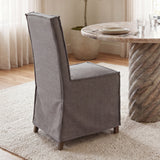 Elbert I Grey Fabric Slip-Cover Brown Wooden Base Dining Chair, Set of 2 from Mercana - Luna Furniture