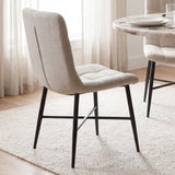 Barrow I Beige Fabric Wrap Black Metal Frame Dining Chair, Set of 2 from Mercana - Luna Furniture