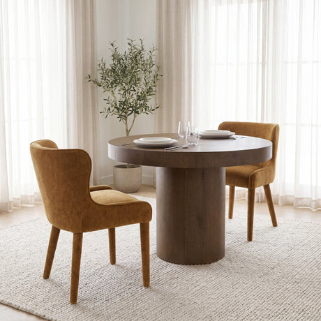 Nolan Slope Rust Chenille Dining Chair, Set of 2 from Mercana - Luna Furniture
