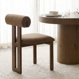 Tribeca Curve Open Back Mocha Fabric Tripod Frame Dining Chair, Set of 2 from Mercana - Luna Furniture
