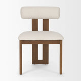 Tribeca Curve Open Back Cream and Dark Brown Tripod Frame Dining Chair from Mercana - Luna Furniture