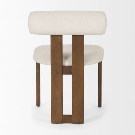Tribeca Curve Open Back Cream and Dark Brown Tripod Frame Dining Chair from Mercana - Luna Furniture