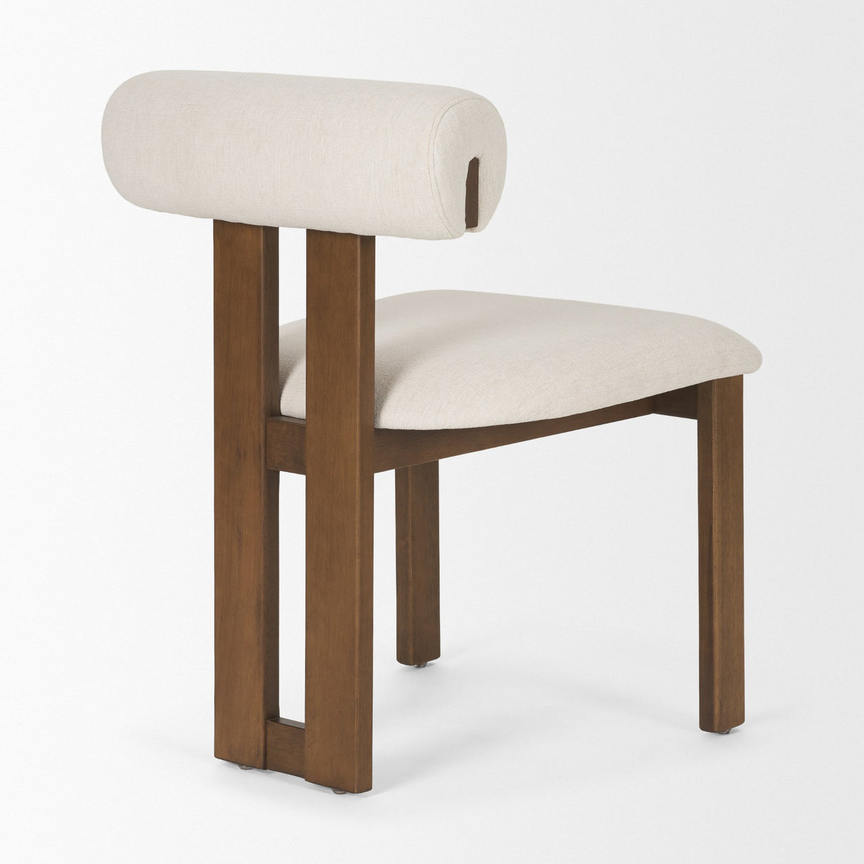 Tribeca Curve Open Back Cream and Dark Brown Tripod Frame Dining Chair from Mercana - Luna Furniture
