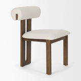 Tribeca Curve Open Back Cream and Dark Brown Tripod Frame Dining Chair from Mercana - Luna Furniture