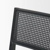 Reid Framed Black Cane Black Leather Dining Chair from Mercana - Luna Furniture