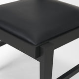Reid Framed Black Cane Black Leather Dining Chair from Mercana - Luna Furniture