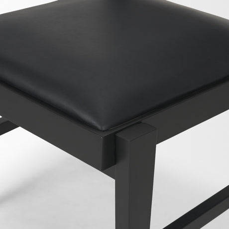 Reid Framed Black Cane Black Leather Dining Chair from Mercana - Luna Furniture