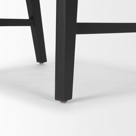 Reid Framed Black Cane Black Leather Dining Chair from Mercana - Luna Furniture