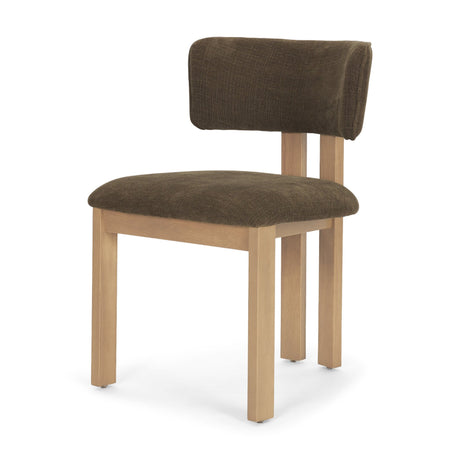 Soho Curved Open Back Brown Fabric w/ Light Brown Tripod Frame Dining Chair from Mercana - Luna Furniture